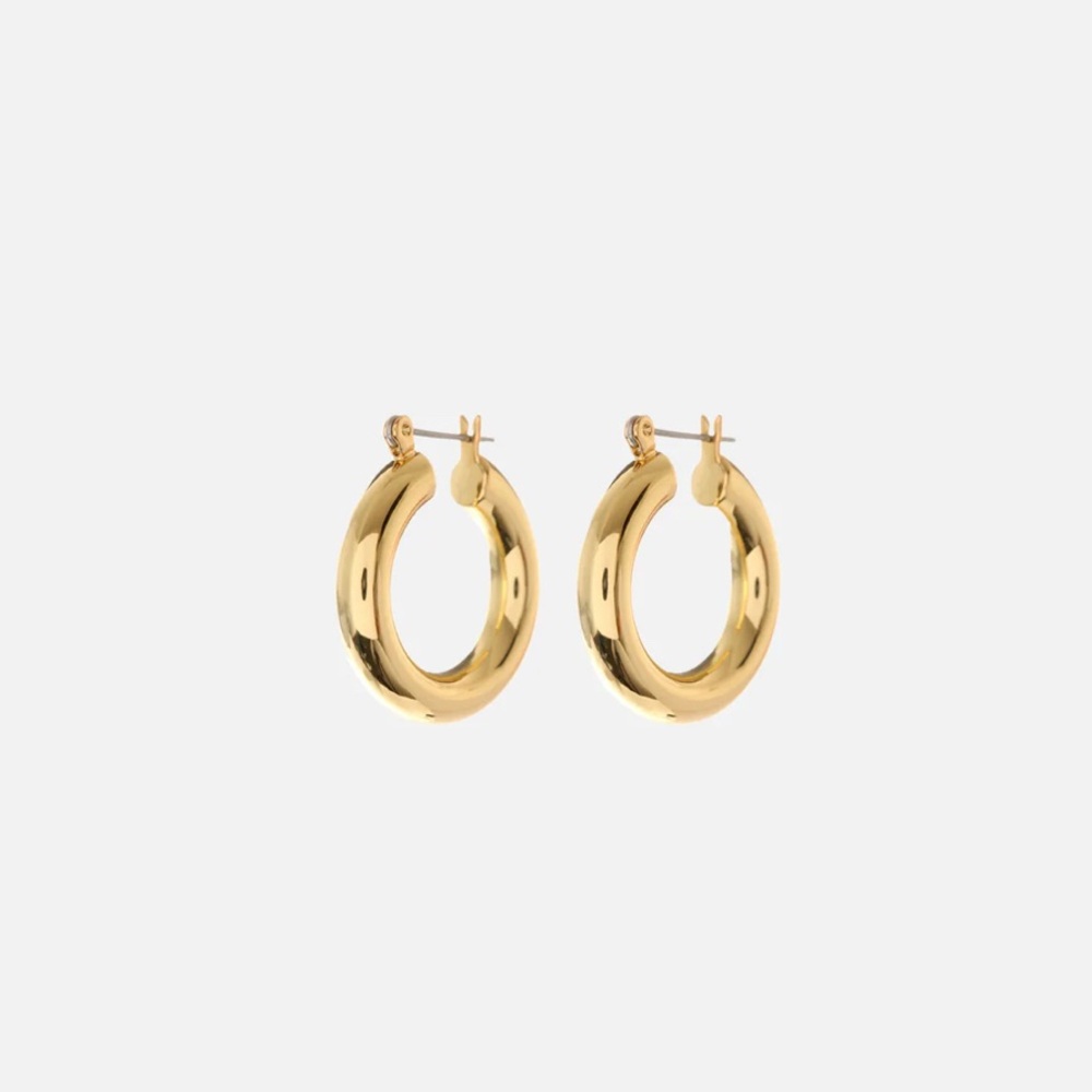 LUV AJ GOLD COLOR HOOPS EARRINGS IN BOX